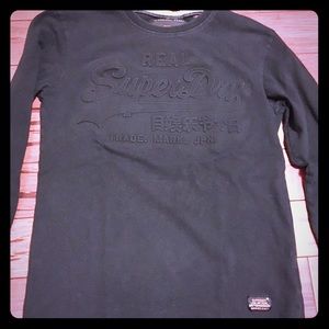 Superdry Embossed logo long sleeve tee black small